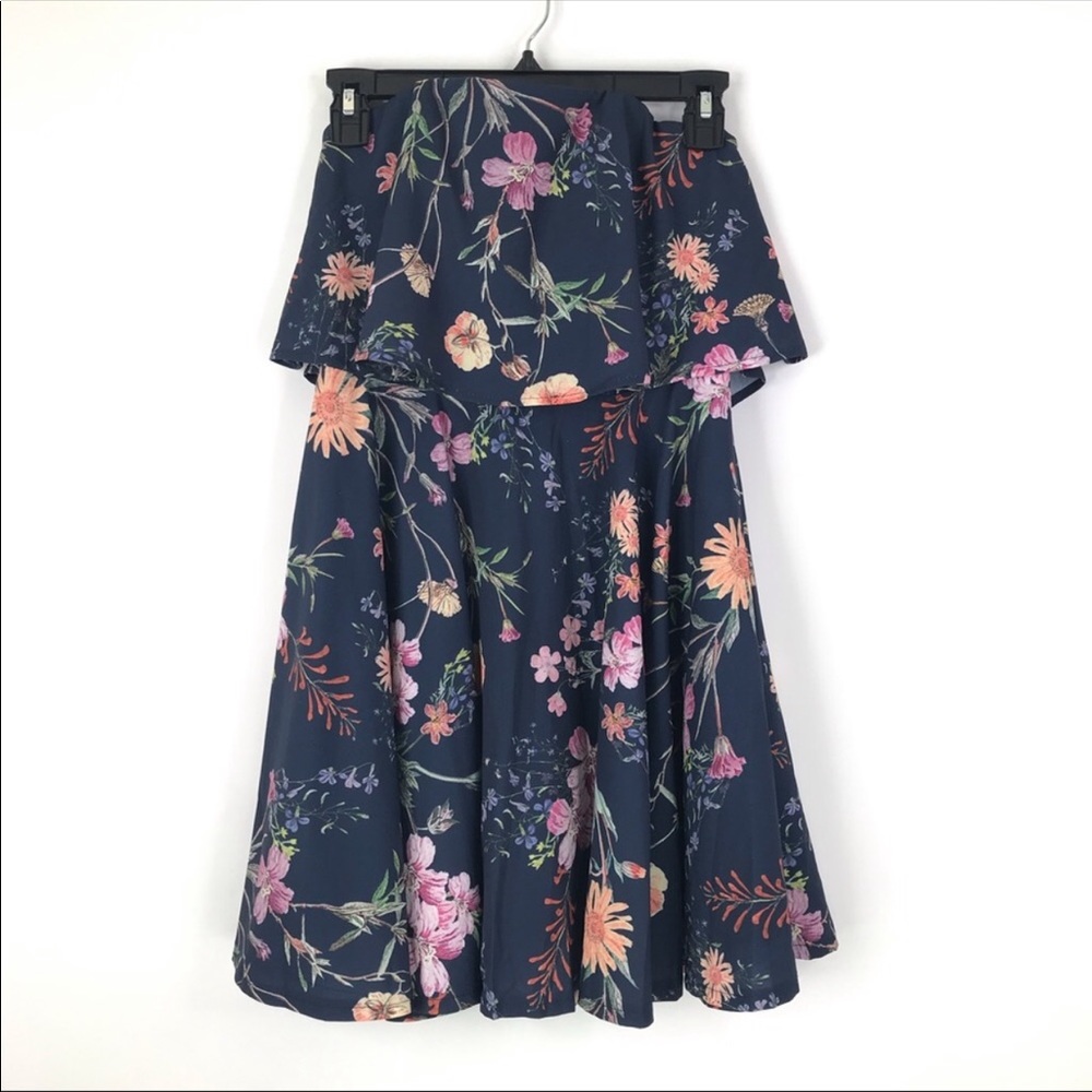 Here Comes the Sun Floral Strapless Dress 8
